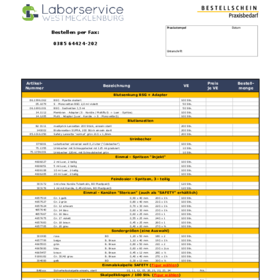 Bestellschein Praxisbedarf
