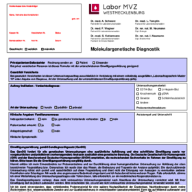 Humangenetik Anforderungschein und Einwilligungserklärung - Labor MVZ Westmecklenburg