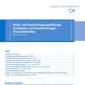 Melde- und benachrichtigungspflichtige Krankheiten und Krankheitserreger gemäß IfSG und Länderverordnung