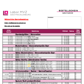 Bestellung Labormaterial