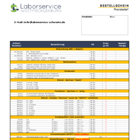 Bestellschein Praxisbedarf